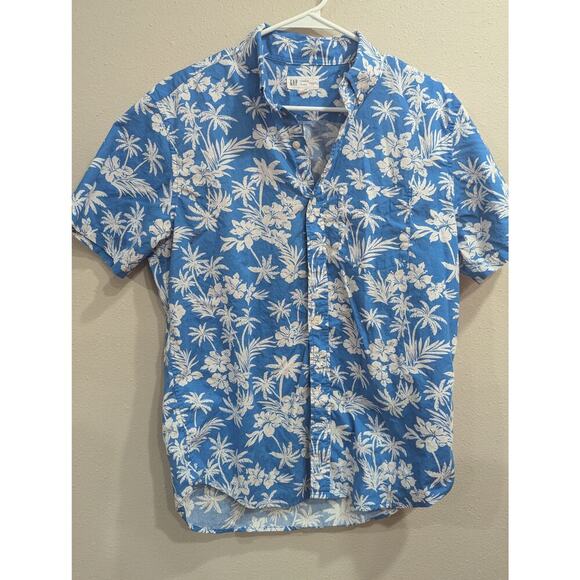 Men's cotton Hawaiian style button up collared shirt by the Gap size Medium - Picture 1 of 7